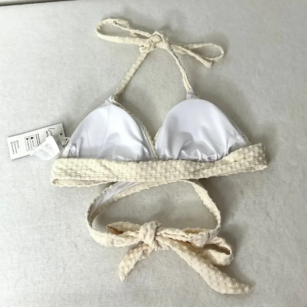 Cupshe Dot Textured High Waisted Bikini